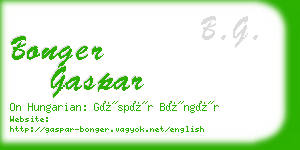 bonger gaspar business card